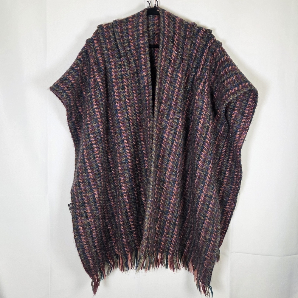 Vintage Tapestries Ireland By Helena Ruuth Hand Crafted Knit Shawl Sweater Wool‎ - Picture 2 of 6
